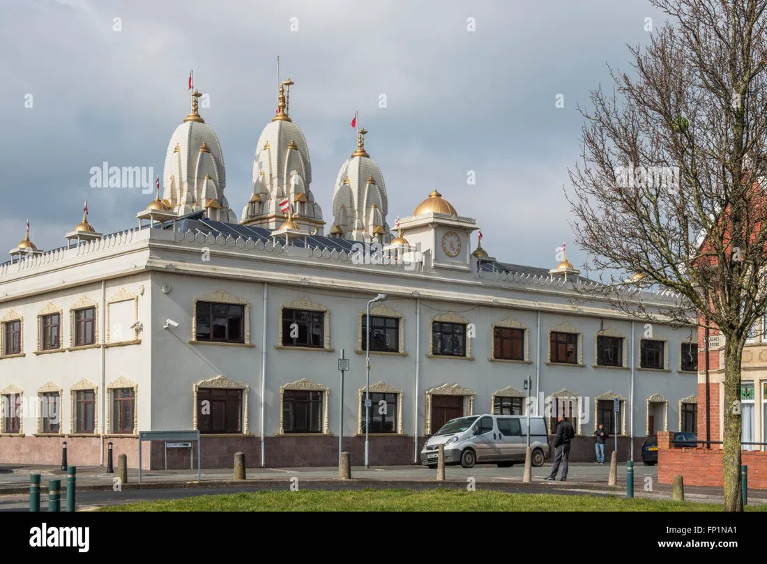Shri Swaminarayan Mandir, the white-spired Hindu temple on Merches Place, Grangetown