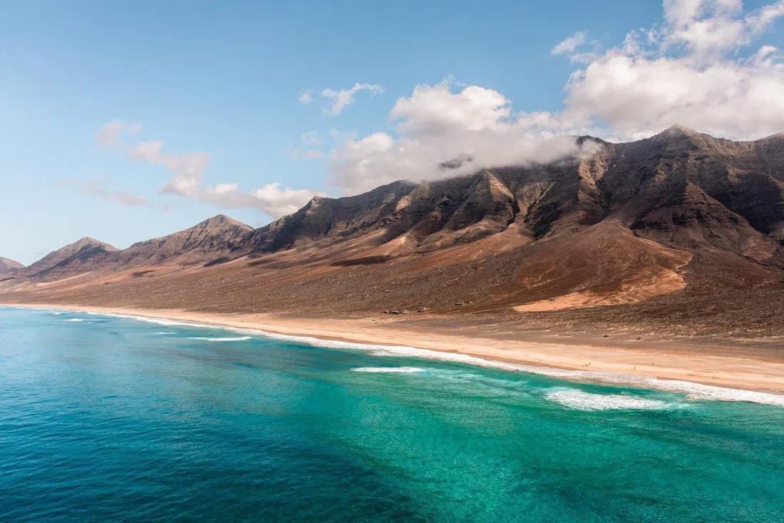 Cofete beach on the west coast of the Jandía Peninsula