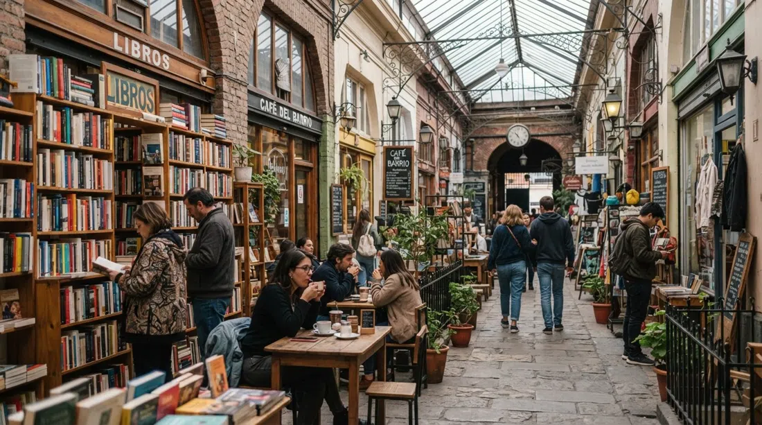 the Drugstore gallery on Avenida Providencia 2124, independent bookshops and cafés inside a vintage arcade