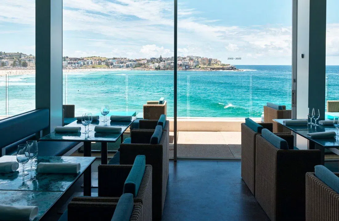 Icebergs Dining Room and Bar's dining room above the ocean pool