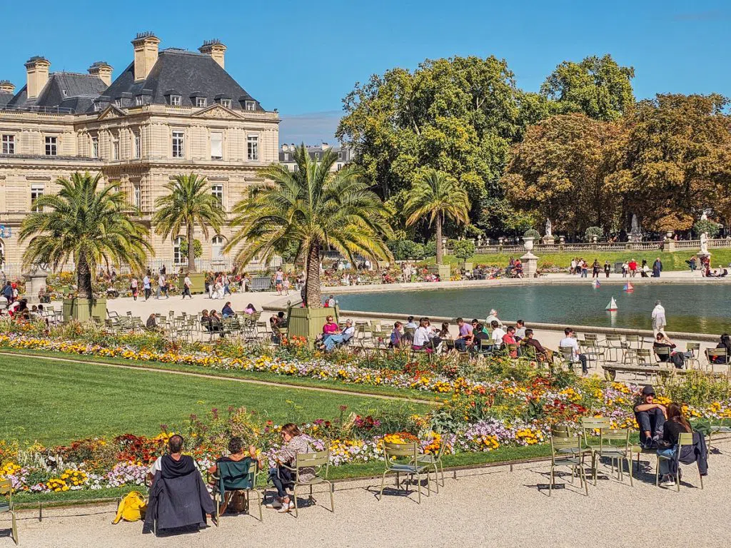 the Grand Bassin and green chairs at Jardin du Luxembourg, the 25-hectare royal garden commissioned in 1612
